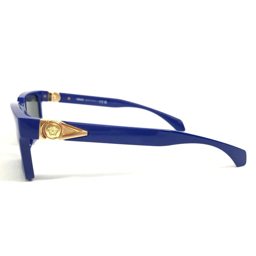 Versace Sunglasses MOD.4490-U 5450/87 Blue Gold Rectangle Frames w/ Gray Lenses